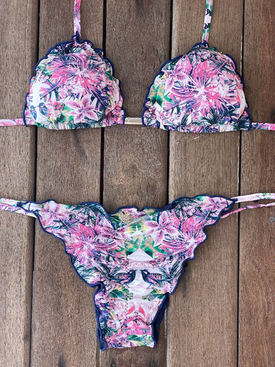 Bikini Tie Sides Ripple Love Birds