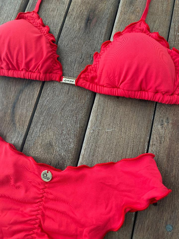 Bikini Wide Sides Ripple Cherry