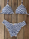 Bikini Wide Sides Ripple Zigzag Navy