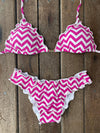 Bikini Wide Sides Ripple Zigzag Pink