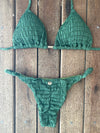 Bikini Adjustable Thin Sides Forest Green (textured)