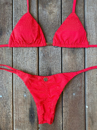 Bikini Tie Sides Cherry (textured)