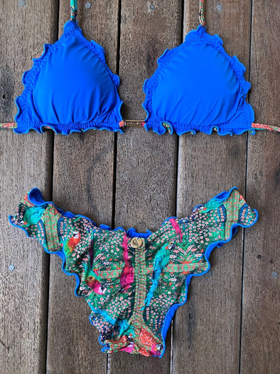 Bikini Wide Sides Ripple Bird Forest (fully reversible)